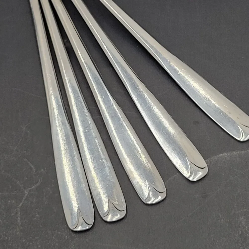 Oneida Korea Northland Stainless Post Road - Cocktail/Seafood Fork, Set of 5 Vtg